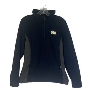 Pitt Panthers Fitted 1/4 Zip Shirt Mens XL Blue Gray Pull Over Ribbed Fanwear